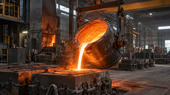 Enerji ve üretim konusunu temsil eden dökümhane görseli